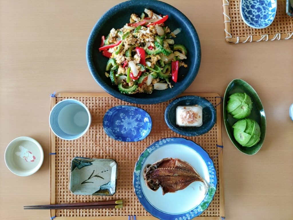 アジの開きのから揚げ夕食